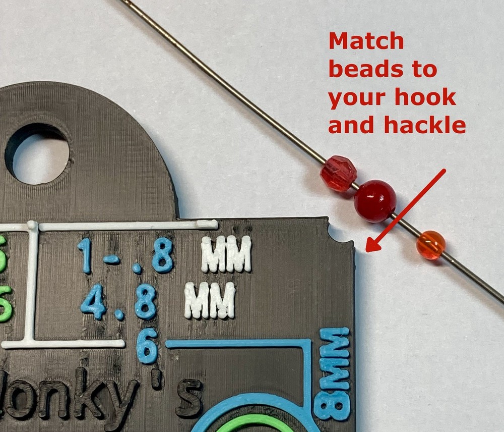 Mr Wonky’s - Dry Fly Tying Gauge – Hackle, Hook & Bead Sizing Tool