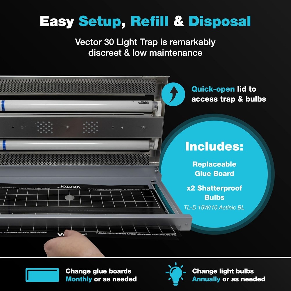 Catchmaster Vector 30 UV Fly Trap, 1500 sq ft Coverage, Indoor Insect Killer