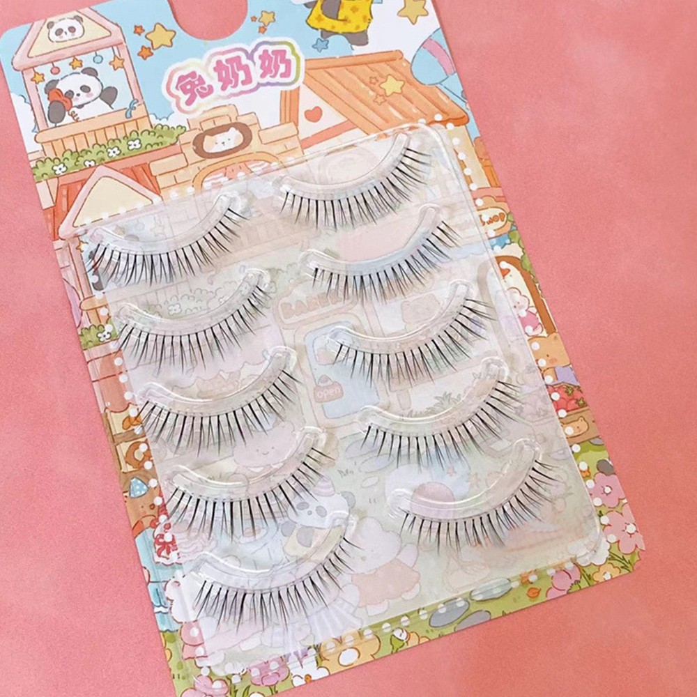 False Eyelashes Set Plastic Transparent Stem 8mm Natural Look Lower Lashes
