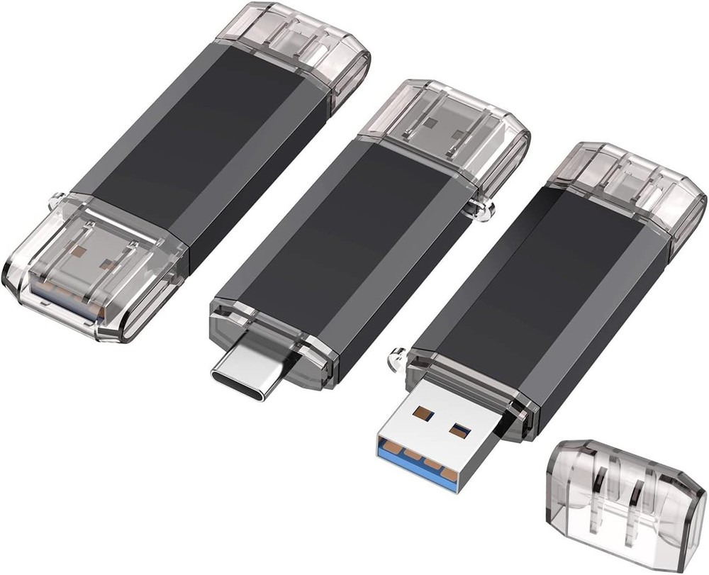 32GB USB C + USB 3.0 Flash Drive Set with Keychain – Portable Memory Solution