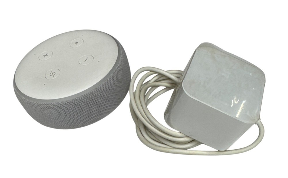 Echo Dot 3rd Gen Smart Speaker With Alexa & Power Adapter White