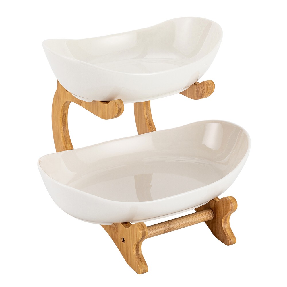 2 Tier Fruit Basket, Fruit Bowl for Kitchen Counter, Fruit Basket for Kitchen