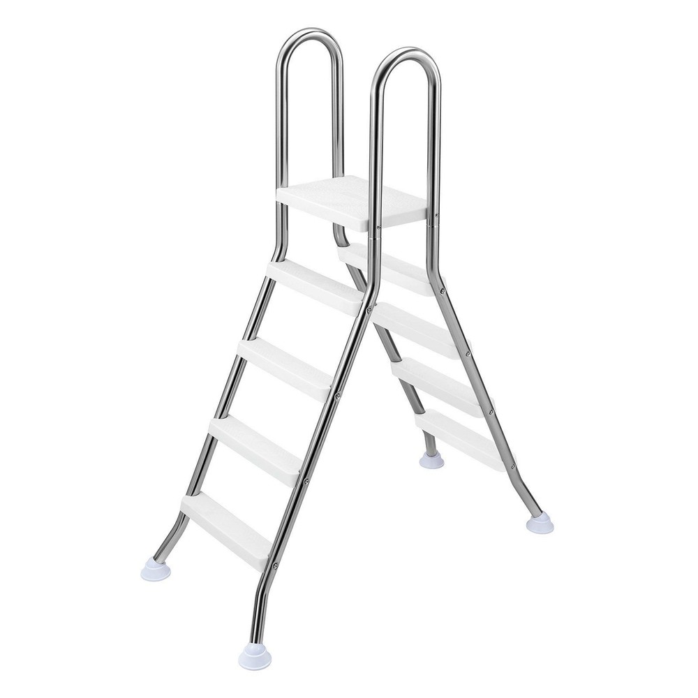 Swimming Pool Stairs: A-Frame, 304 Stainless & PP, 4 Steps + Platform, WP