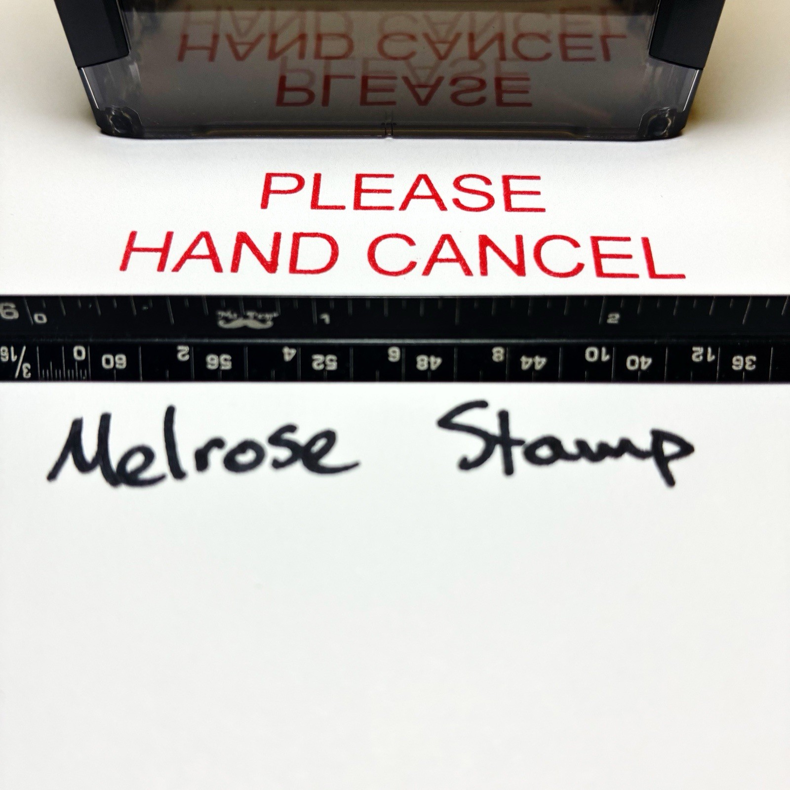 Please Hand Cancel Rubber Stamp Red Ink Self Inking Ideal 4913