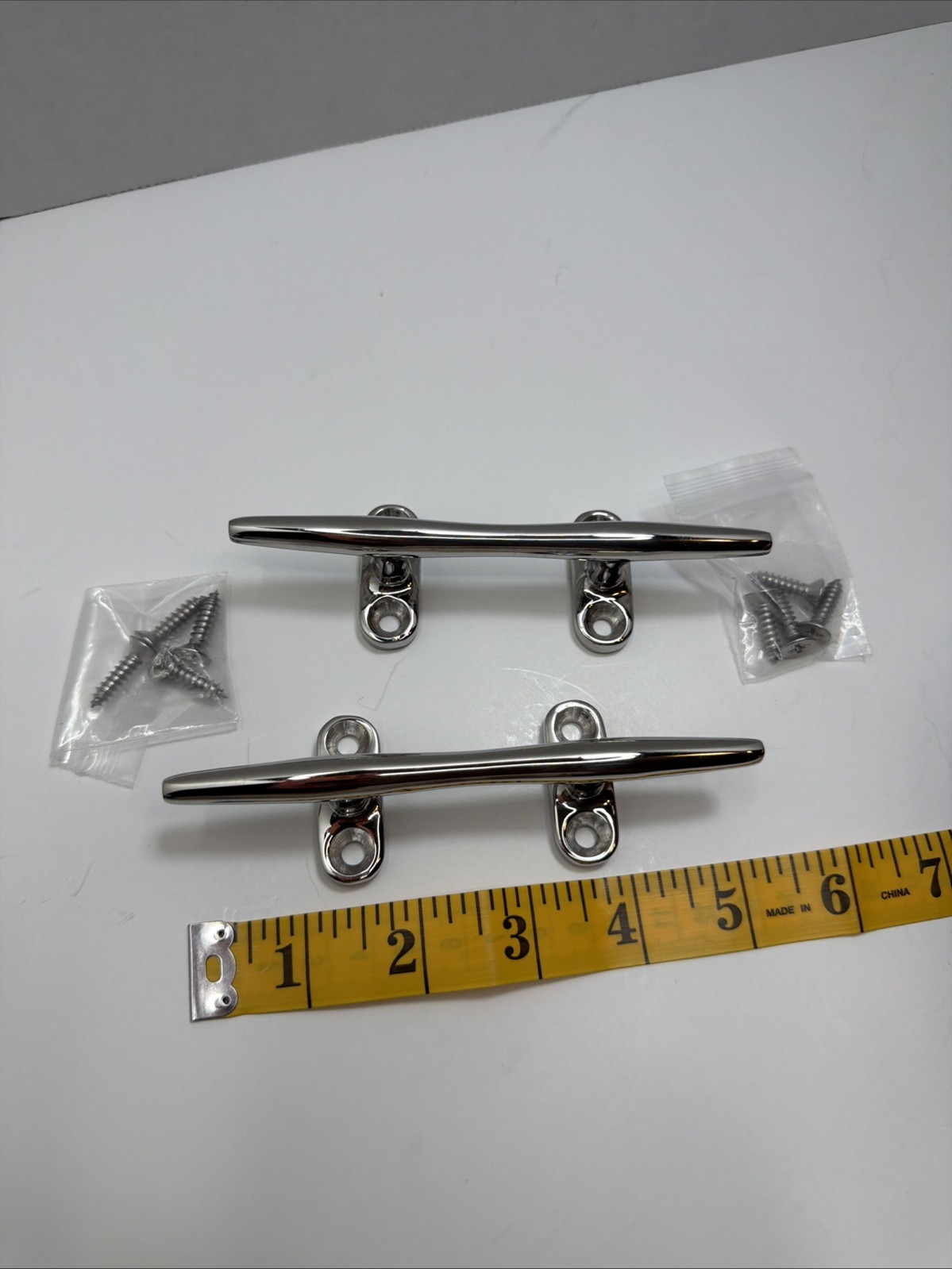 Stainless Steel (2) Boat Dock Cleats 5 Inch Silver Brand New