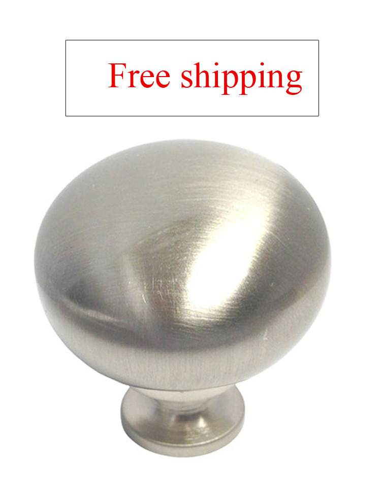 Satin Nickel kitchen cabinet Round knobs 1 1/4" brushed nickel free shipping