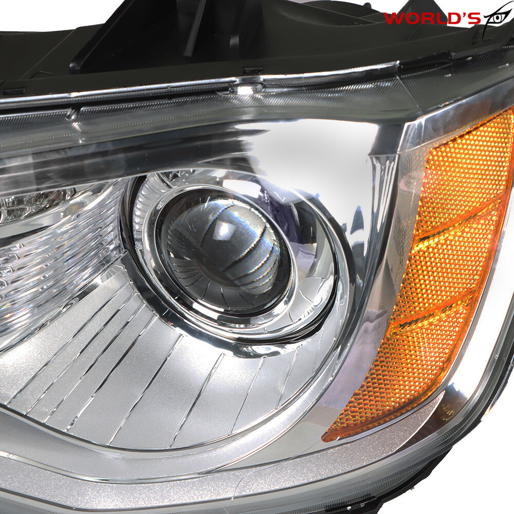 Headlight Set For Chrysler 300 2011-2014 Driver + Passenger Side Halogen Chrome