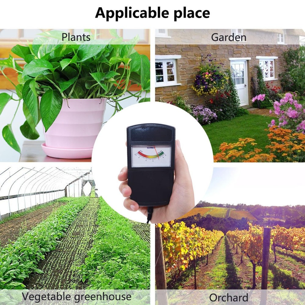 Auto power Garden Farm Soil PH Meter Pointer Type Acidity Tester Gauge Tool