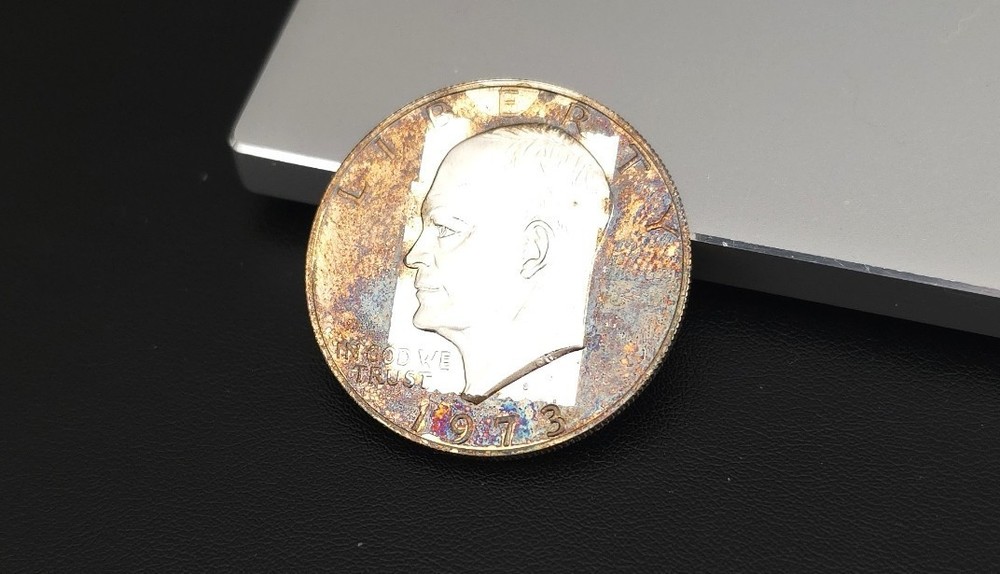 1973 S Eisenhower Dollar 40% Silver Proof -TONER!!!!