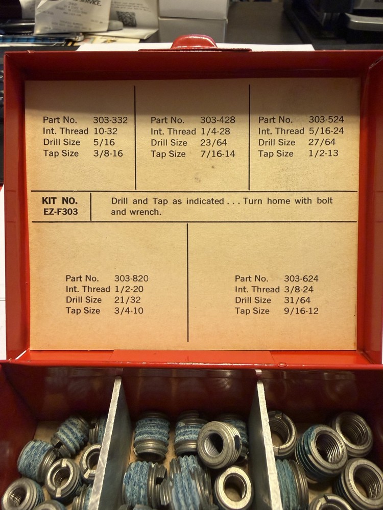 EZ-LOK THREAD INSERT KIT 5 SIZES, BRAND NEW KIT EXCELLENT SHAPE