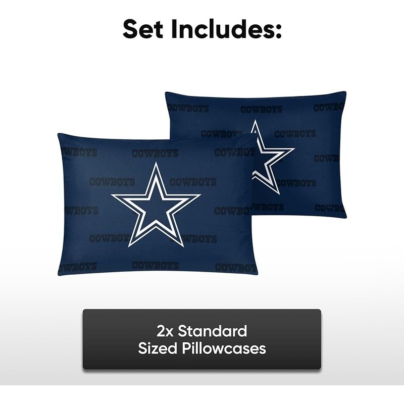 Team Logo Pillowcase Set Officially Licensed Soft Polyester Bedding Gift New