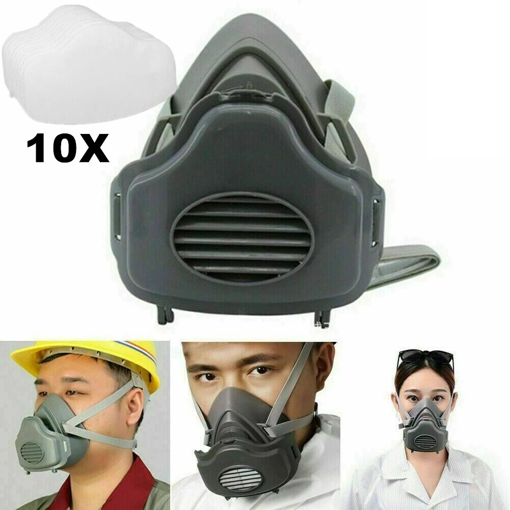 Premium Dust Respirator Mask with 10 Replaceable Filters for Industrial Protect