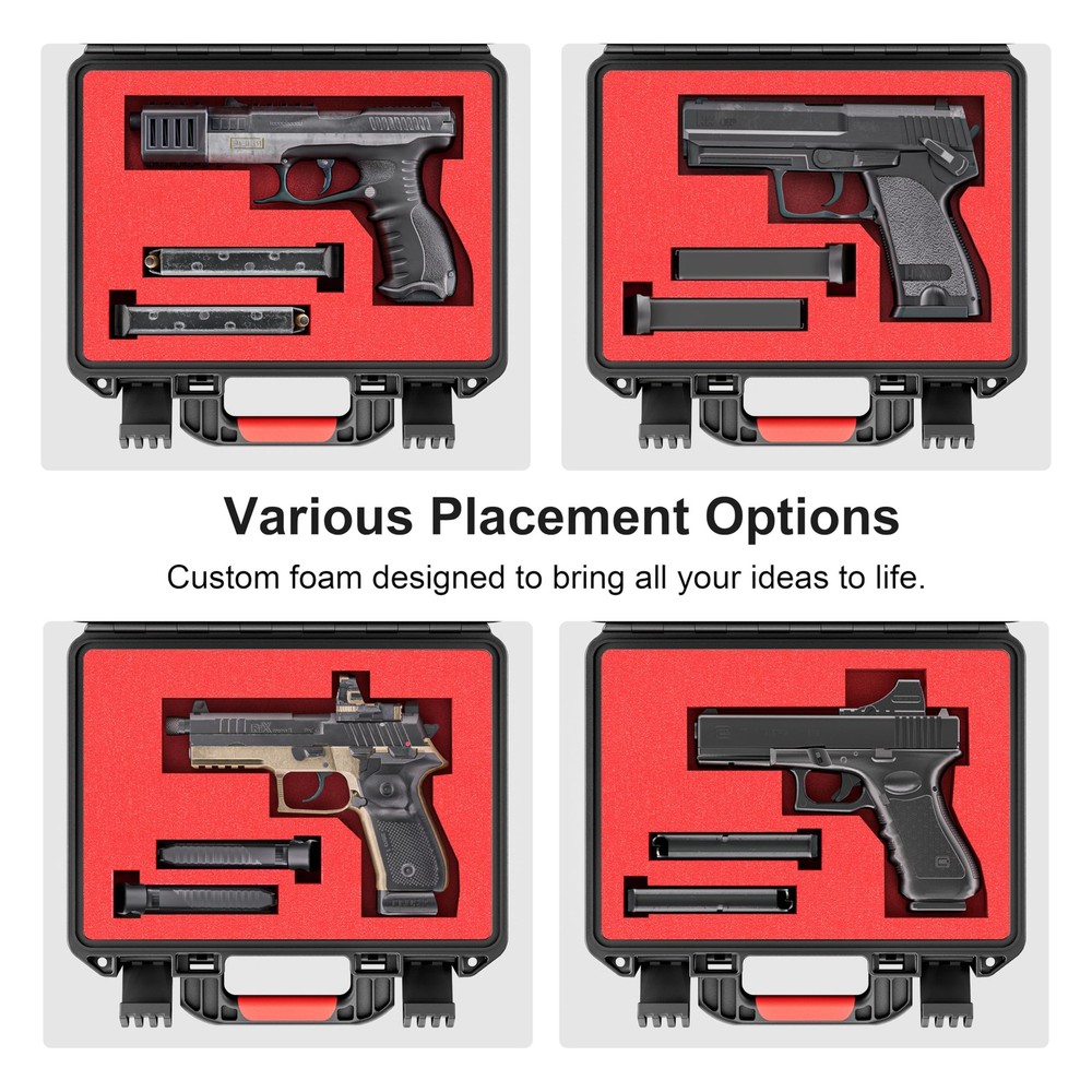 TSA Approved Handgun Case Hard Shell Lockable Waterproof Pistol Case