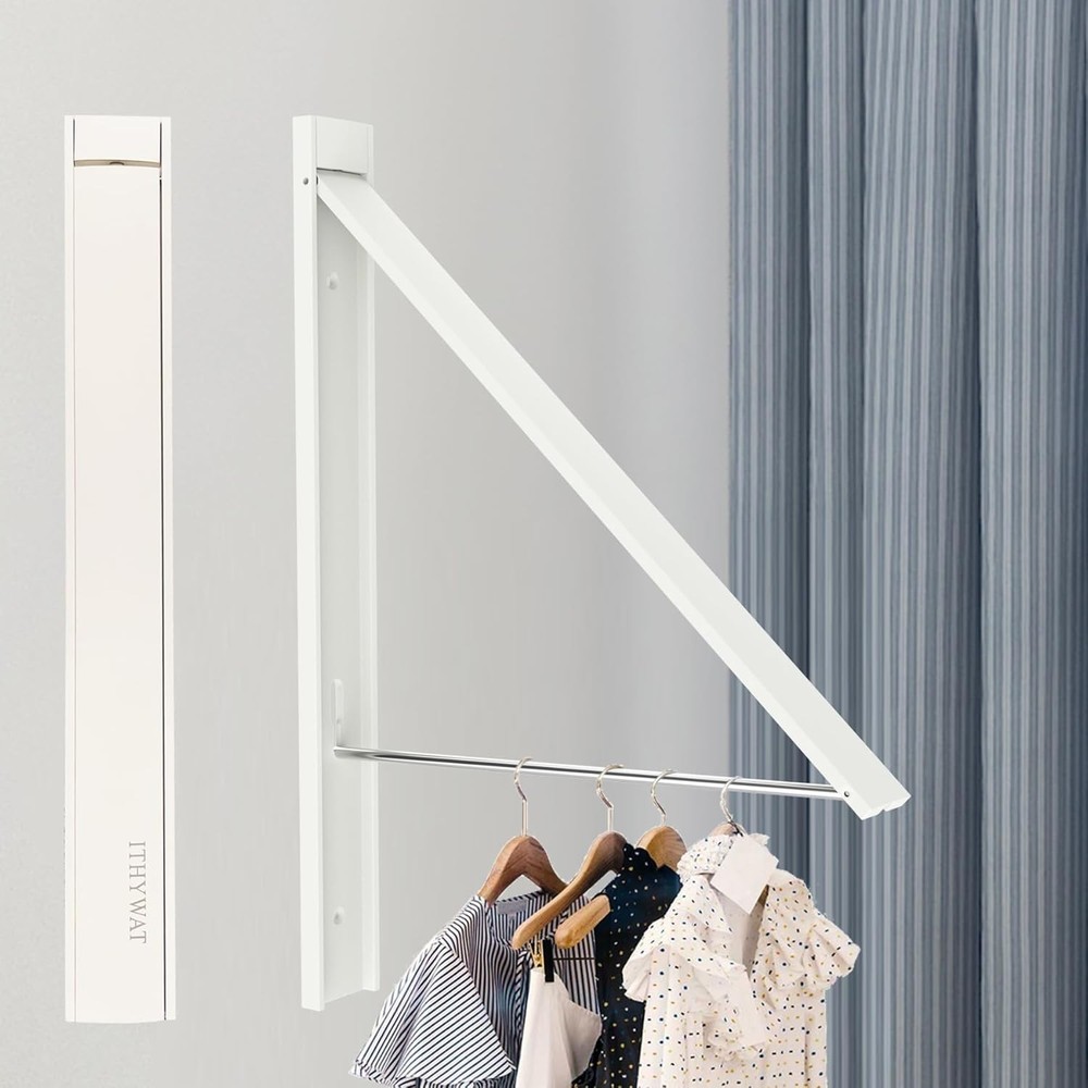 Retractable Clothes Drying Rack - Space-Saving Wall-Mounted Aluminum Hanger