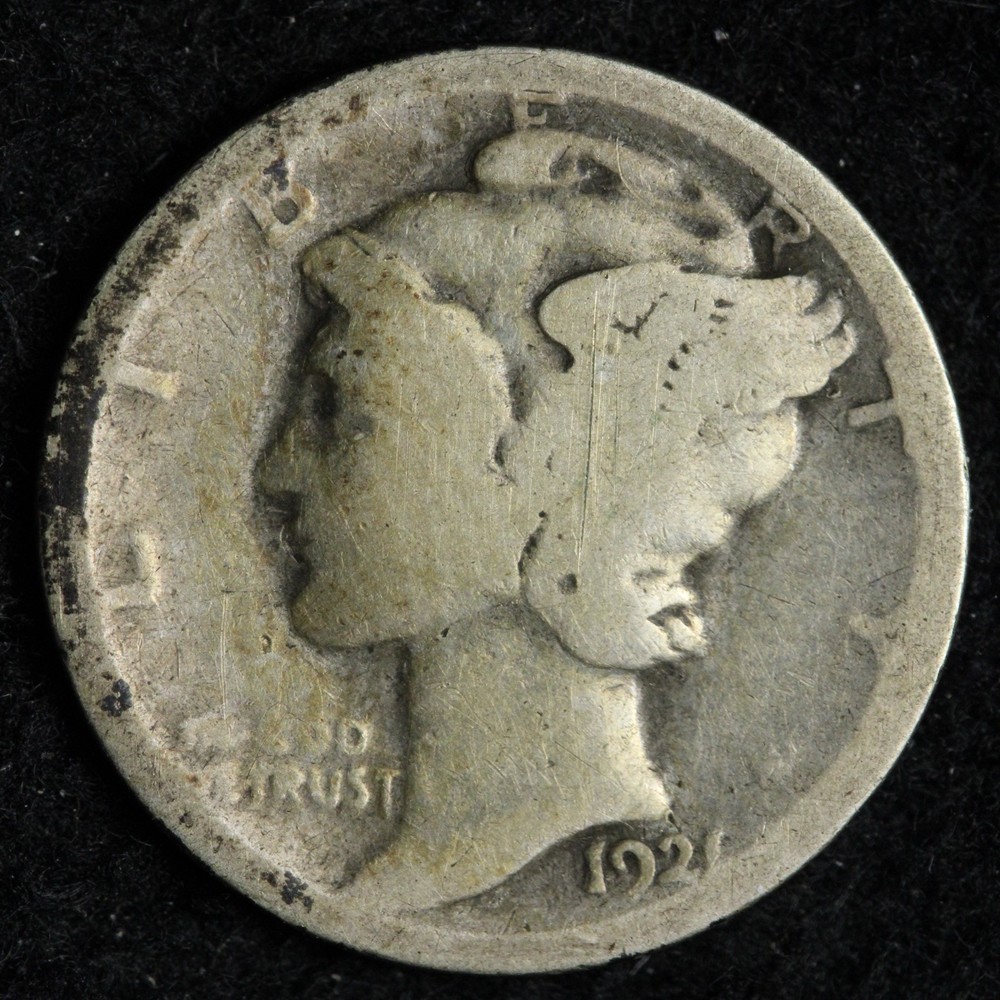 1921 Mercury Silver Dime GOOD E247 UANN