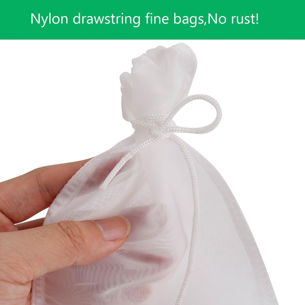 6Pack Fine Media Filter Bag for Aquarium 180 Micron Extra Fine Drawstring Filter