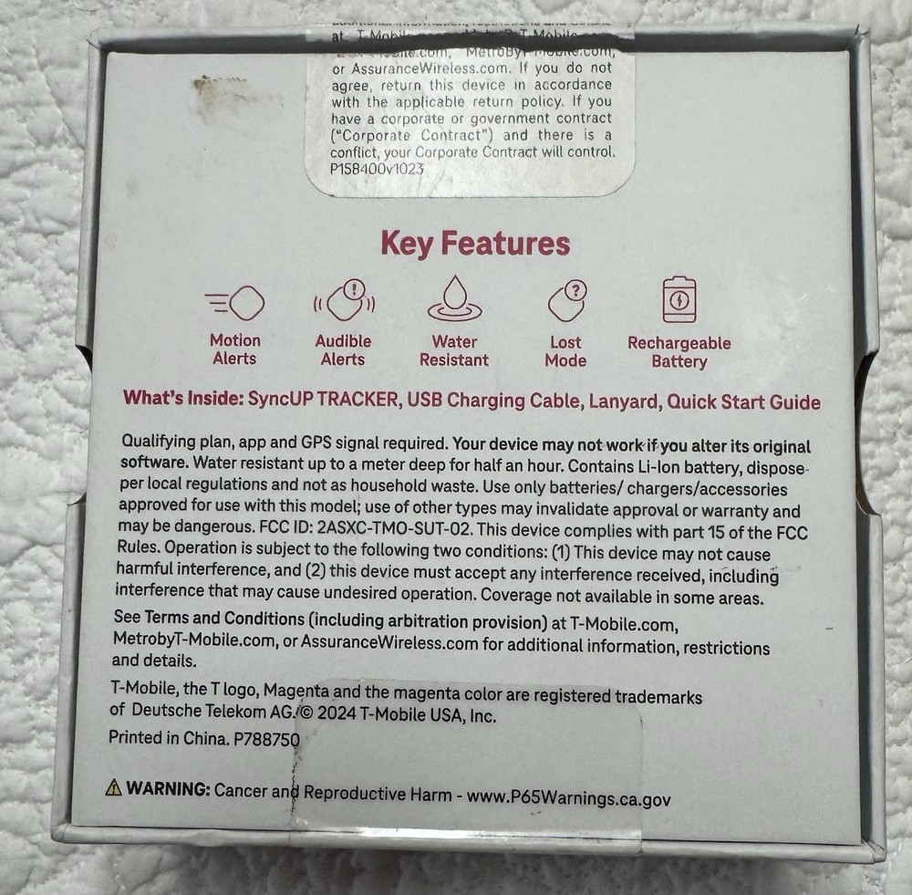 T-Mobile SyncUP Tracker 2nd Gen – New Sealed - 4G LTE GPS Tracker