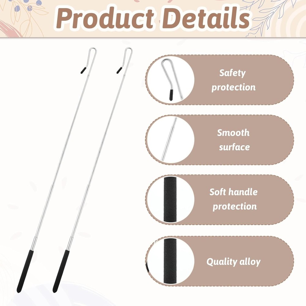 2 Pack 8-21 Inch Puppet Handles Arm Control Rod Extendable Hand Puppet Stick Adj