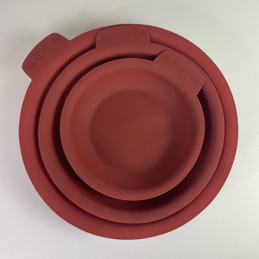 MADE IN Silicone Pan Protectors Red Cookware Scratch Guards Set