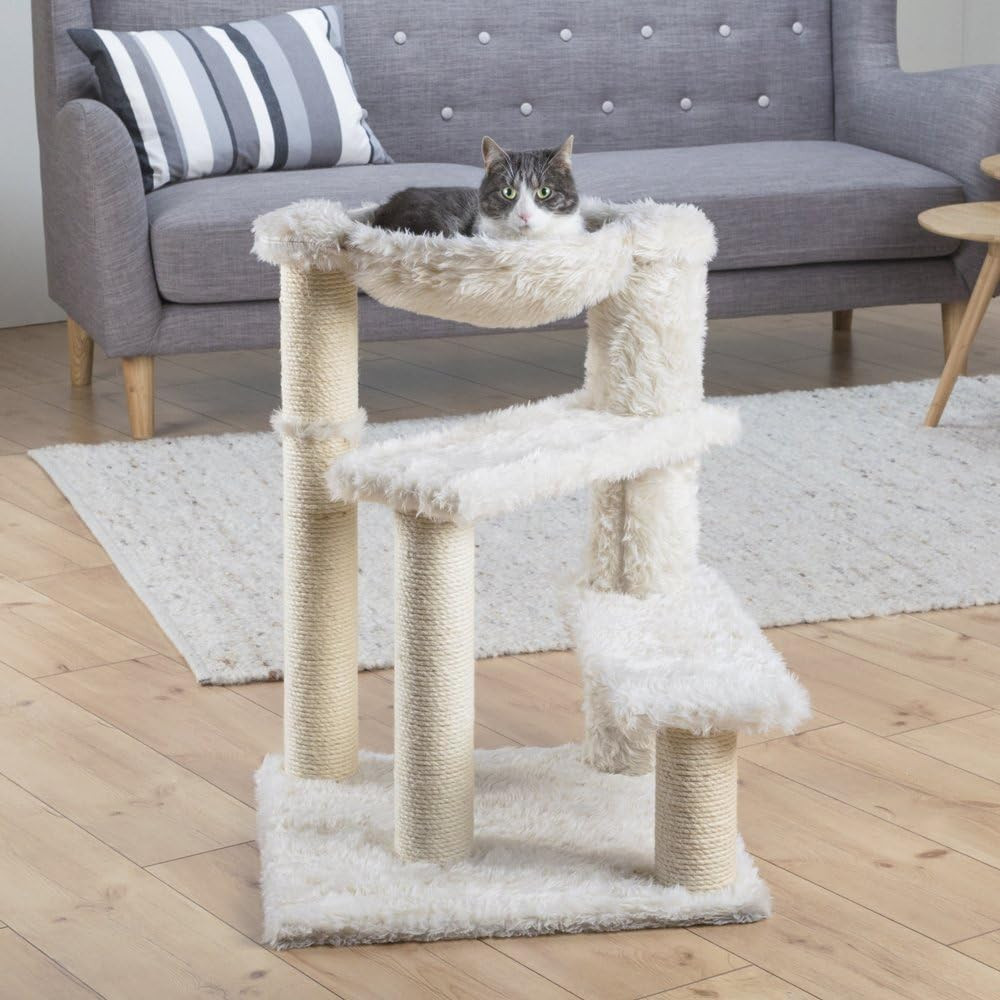 Baza Scratching Post – Cat Tower with Jute Posts, Hammock & Step Platforms – Ind