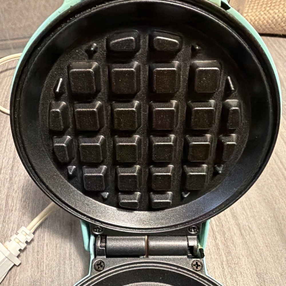 Nostalgia Mini Waffle Maker Blue College Dorm School