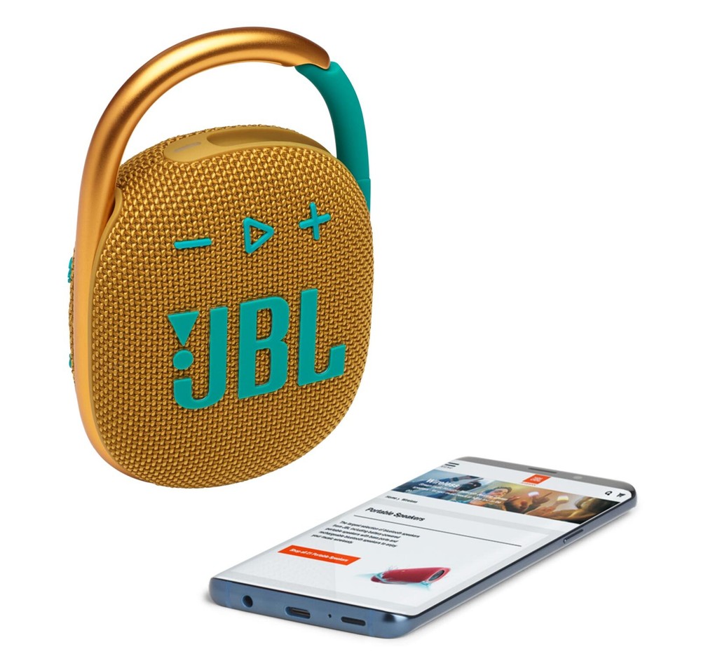JBL Clip 4 Yellow Portable Bluetooth Speaker