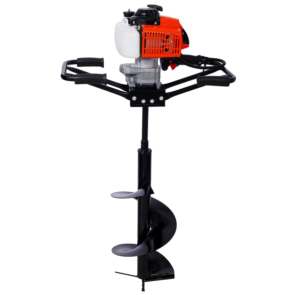 2.7HP Post Hole Digger 63cc Two Person Handle Gas-Powered 2-Stroke Digging Drill