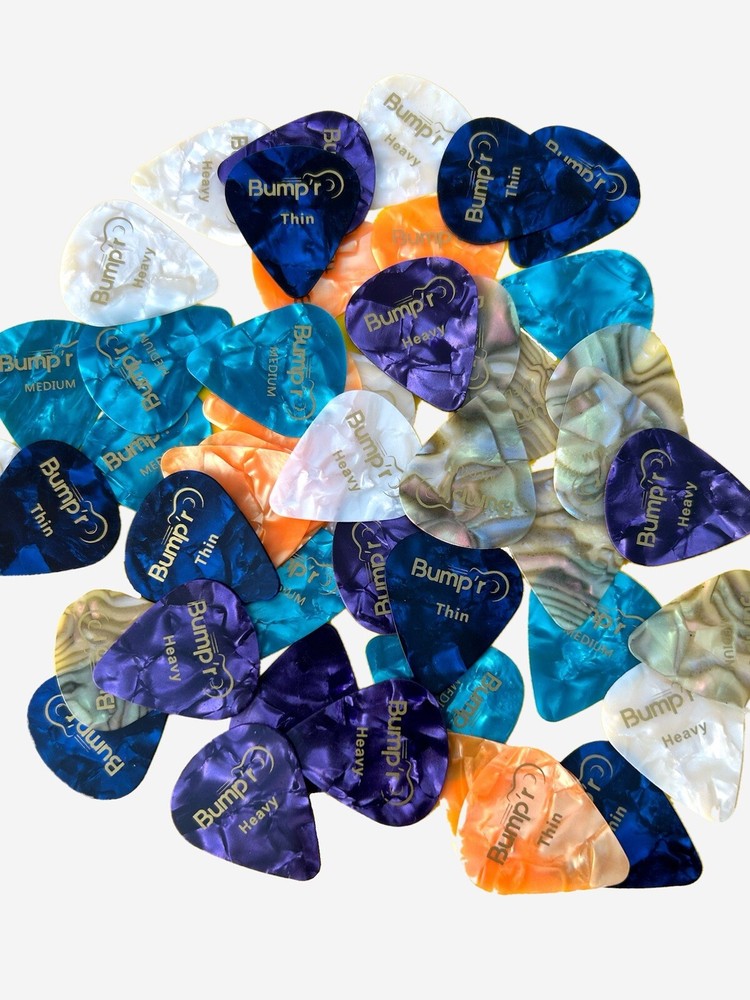 Bump’r Premium Guitar Picks 48 Pack - Includes Thin, Medium, & Heavy Gauges