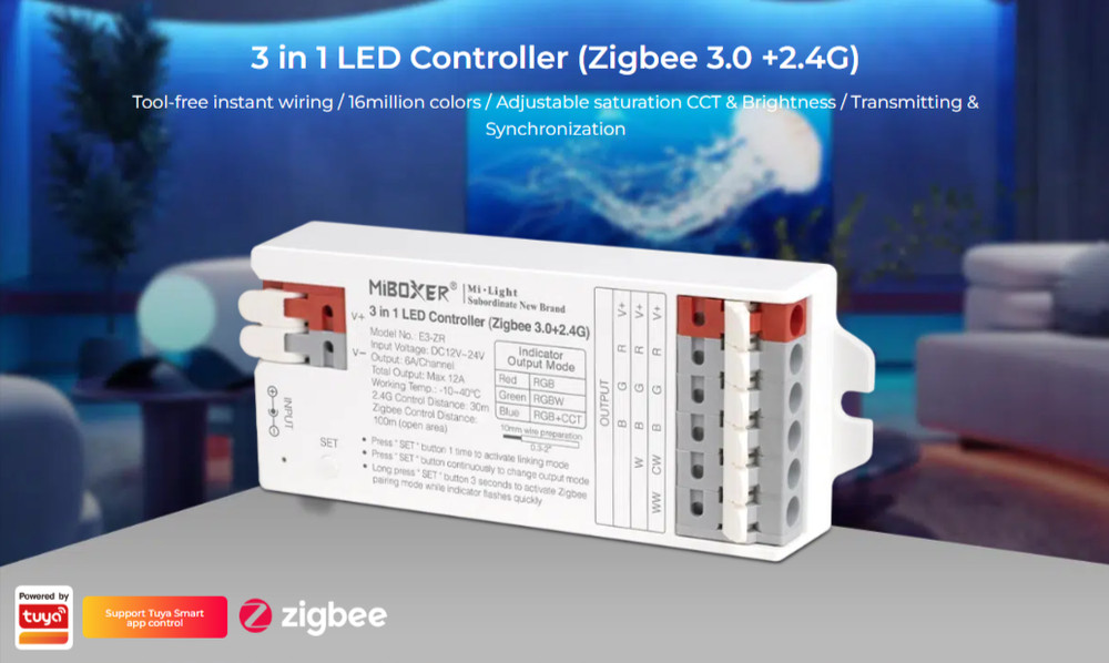 E3-ZR - 3 in 1 LED Controller (Zigbee 3.0 +2.4G)