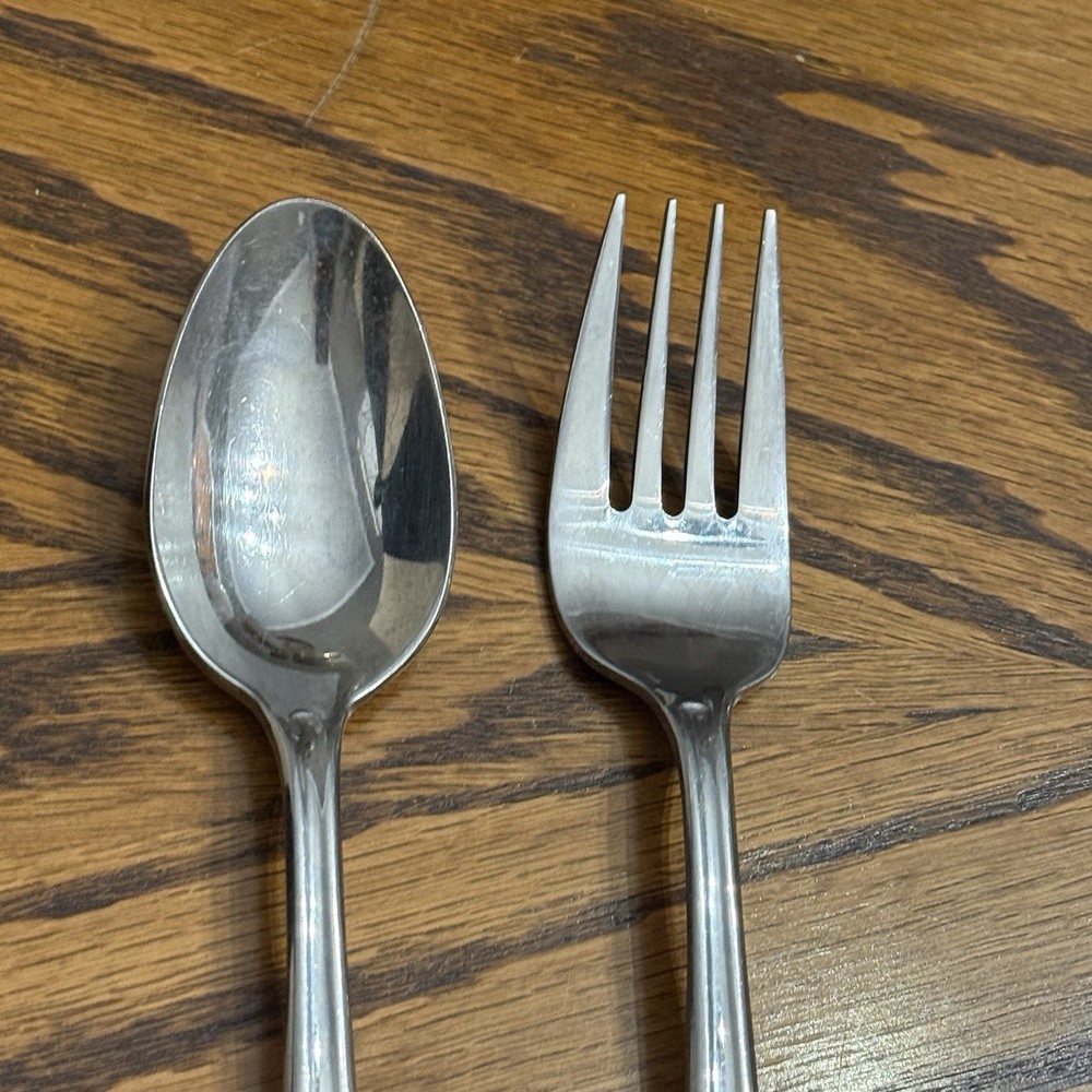 Oneida Lincoln 2 Serving Fork Spoon 8 1/2” Stainless Flatware