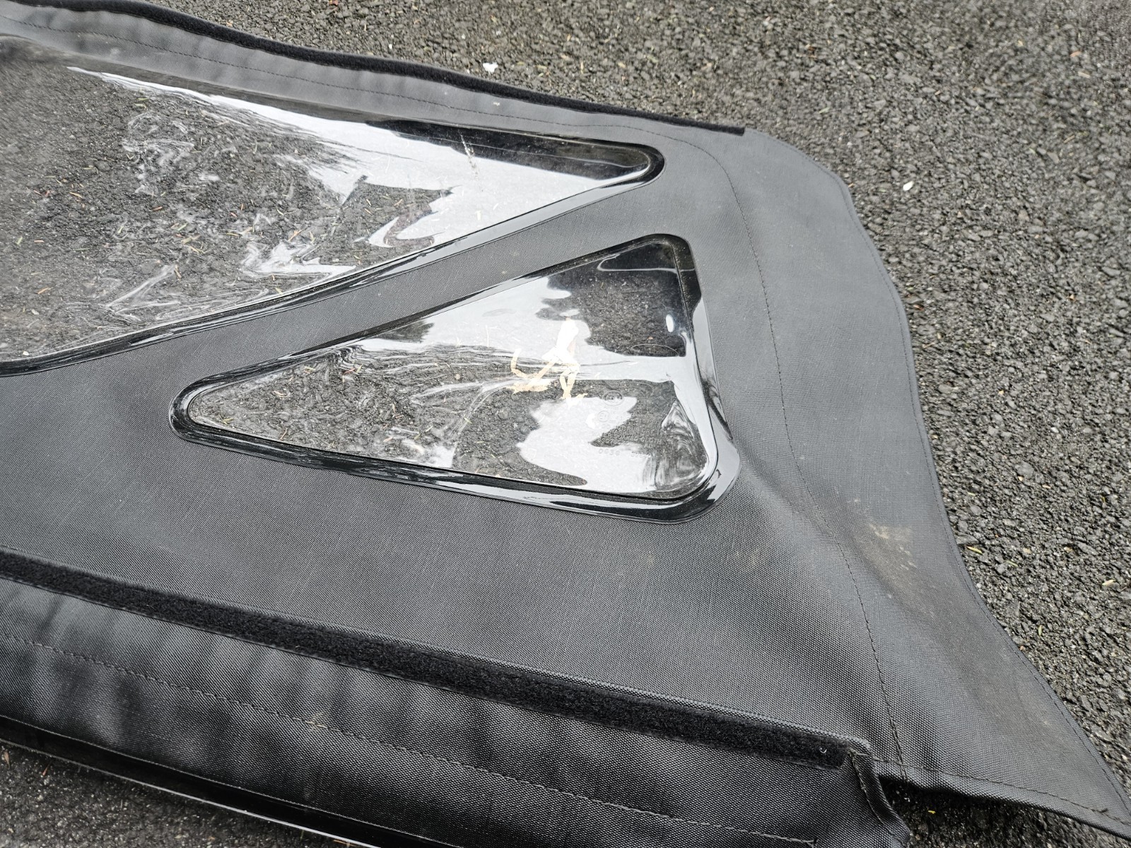 Jeep Wrangler Soft Top Windows 2 Door JK CLEAR VINYL GREY GRAY 07-18 PAIR LH RH