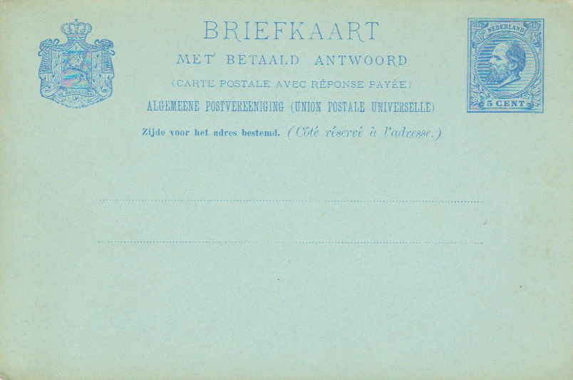 Netherlands Higgins & Gage 17 Unused.