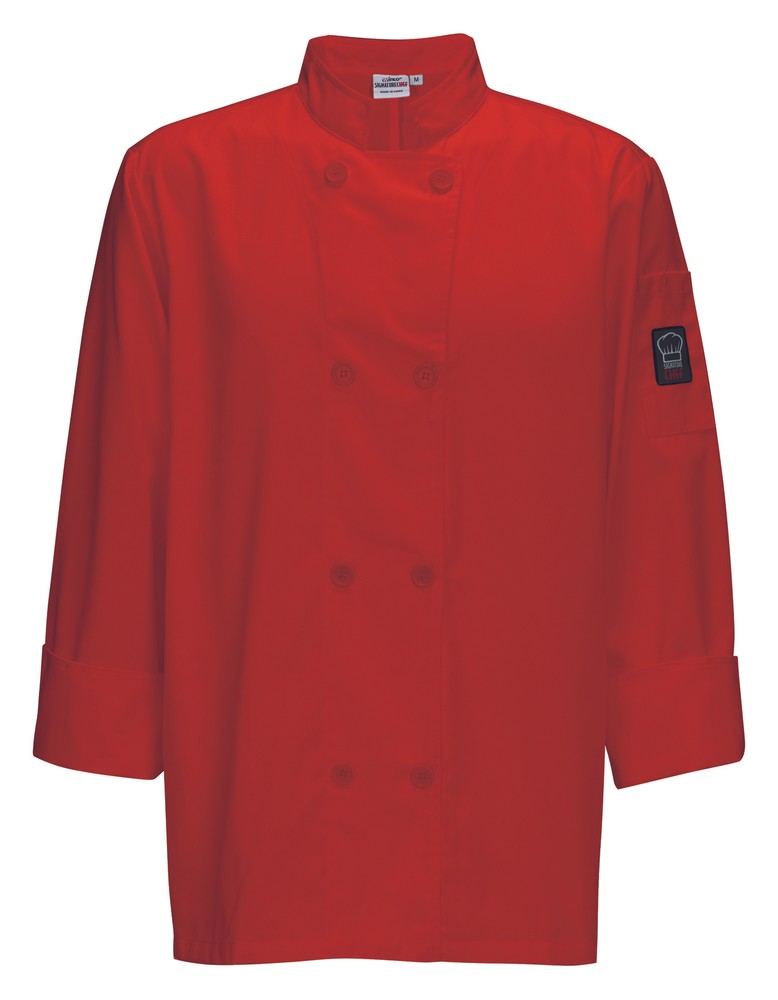 Tapered Chef Men's Jacket, Red, S (12 Each)