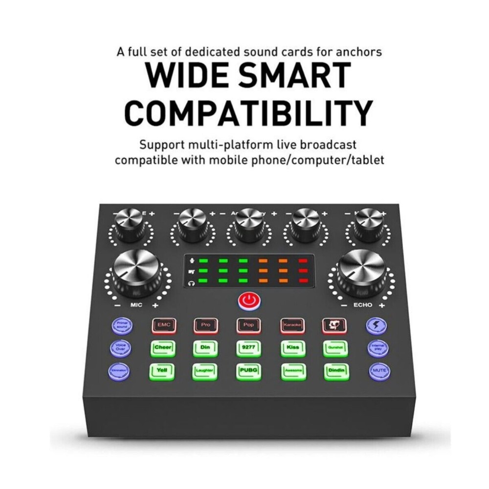 800mAh V8S Bluetooth Sound Card Multi-platform Live Steaming Compatibility