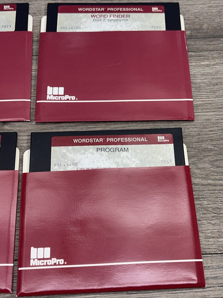 Wordstar Professional Release Complete 4 Disk Set DOS Software Vintage Floppy