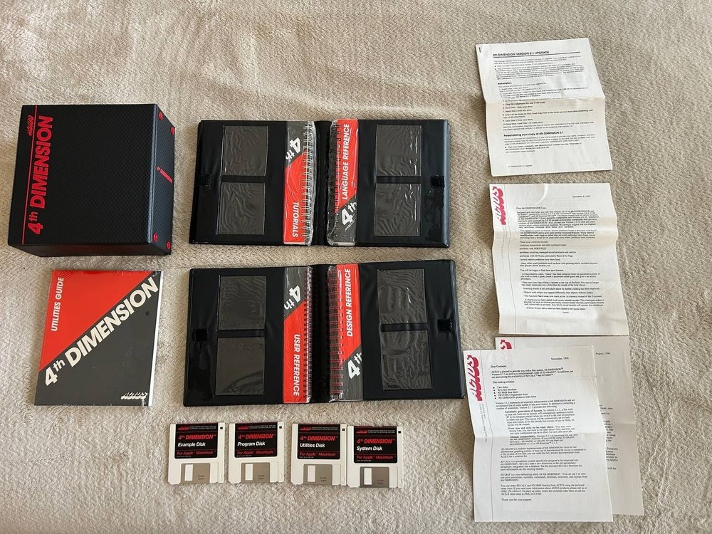 4th Dimension Apple Macintosh software. ACIUS Relational Database For Macintosh