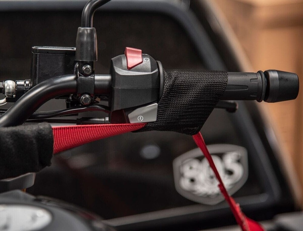 SpeedStrap Red Motorcycle Handlebar Cam-Lock Tie-Down W/ Snap S-Hooks