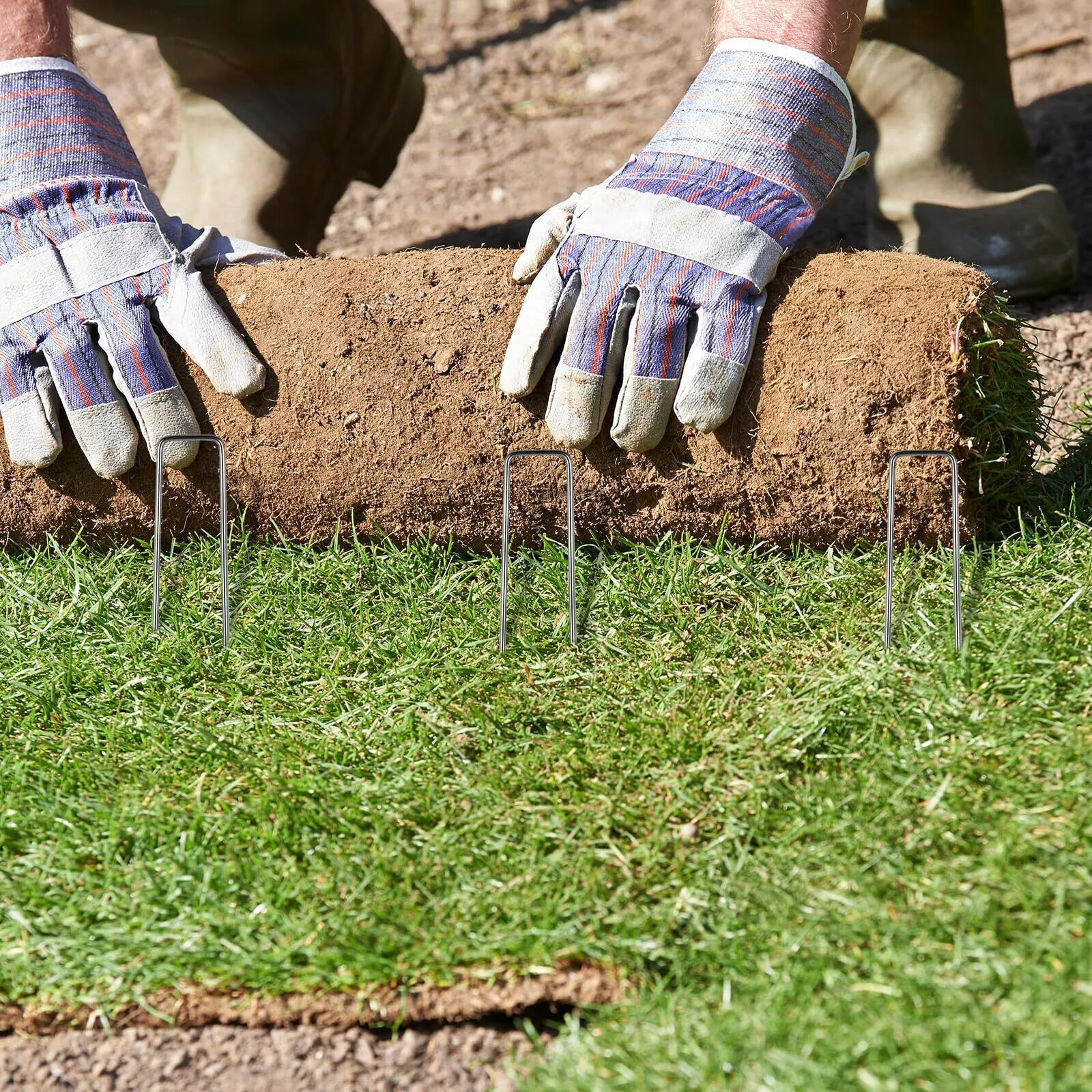 6" Garden Stakes 100/200/500/1000 Pack Landscape Staples Galvanized Sod Staples