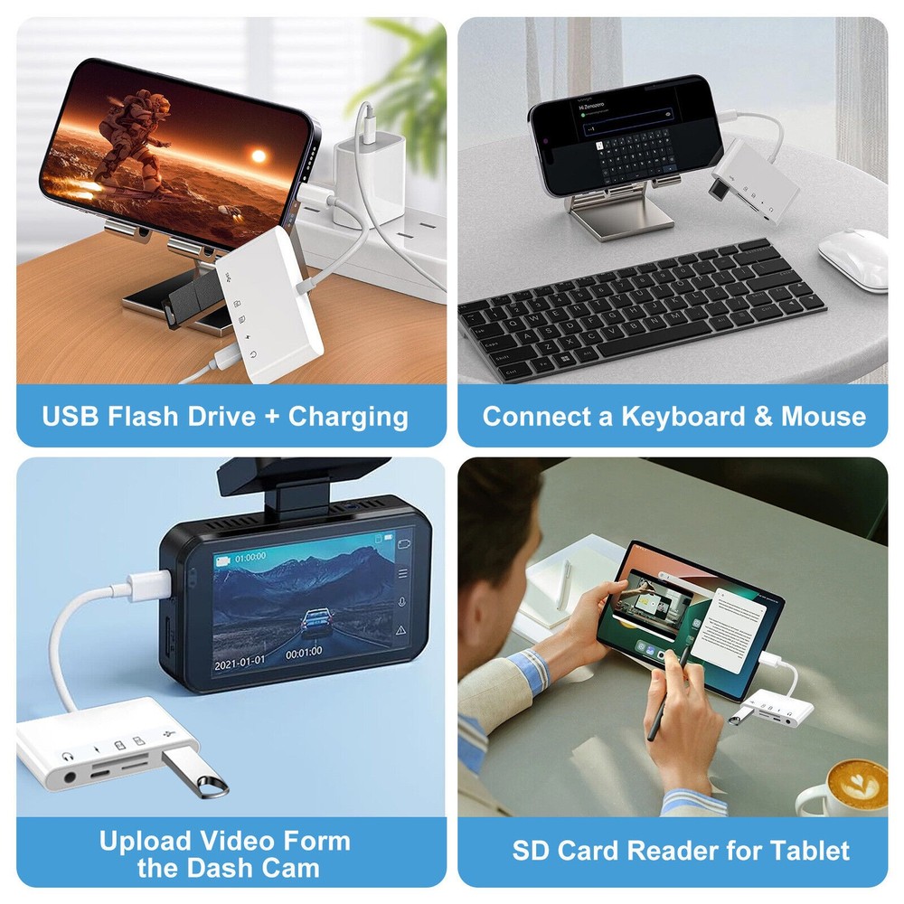 5-IN-1 USB-C/Type C Memory Card Reader Hub Adapter for Micro SD SDXC CF SDHC