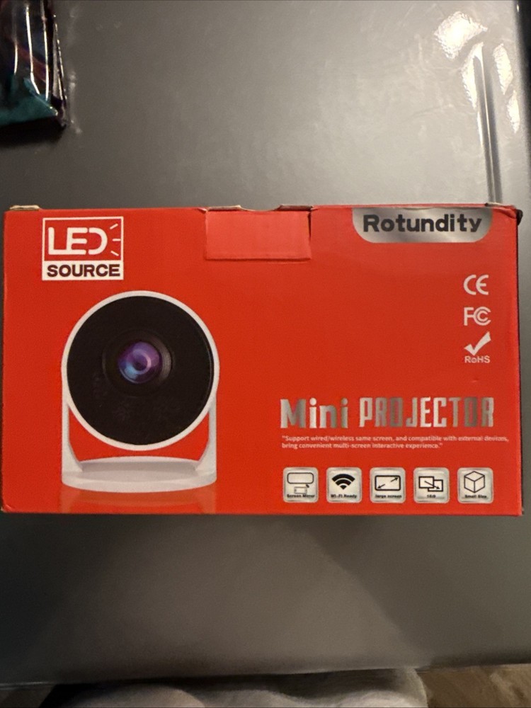 Rotundity Mini Projector Wi-Fi Ready Large Screen Screen Mirror High Definition