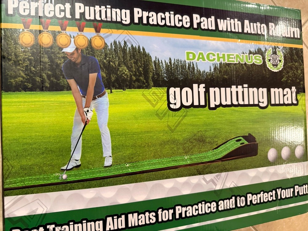 DACHENUS Perfect Putting Practice Pad with Auto ReturnGolf Putting Mat.