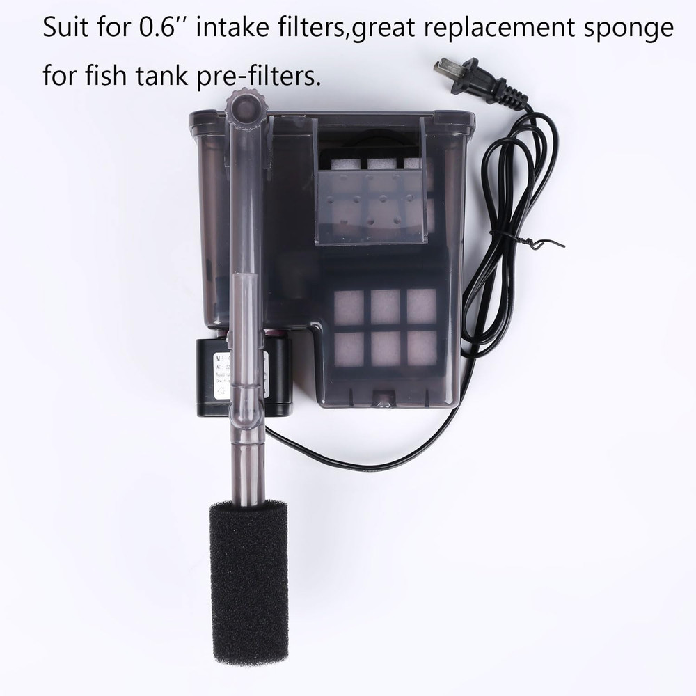 8 Pack Pre-Filter Sponge Aquarium Pre Filter Foam Rolls 0.6” Intake Replacement