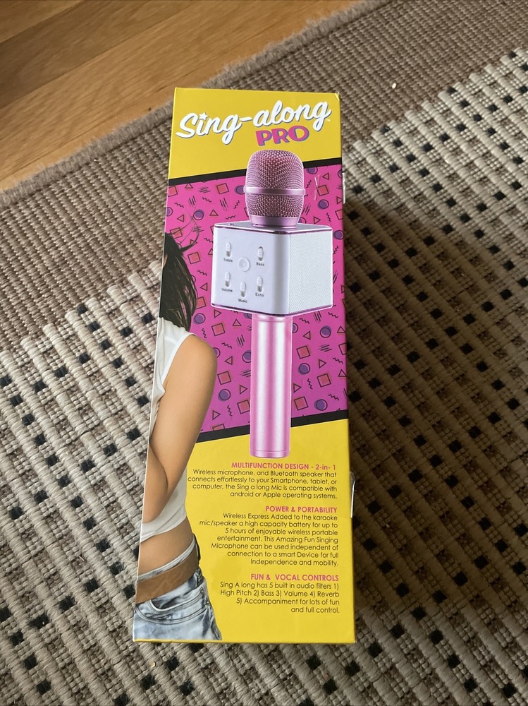 SING ALONG PRO WIRELESS BLUETOOTH KARAOKE HANDHELD MICROPHONE - PINK