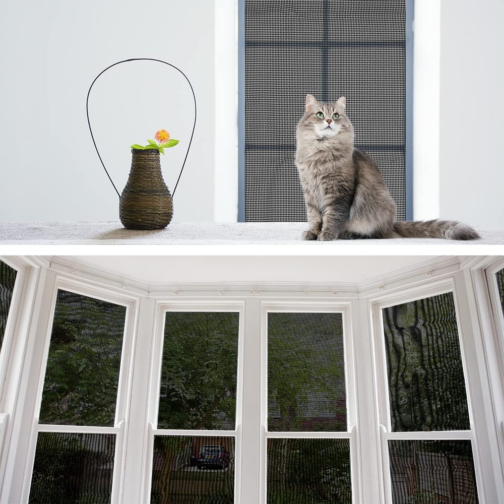 39x100" Pet Proof Window Screen Replacement Thicken Charcoal Mesh Scratch
