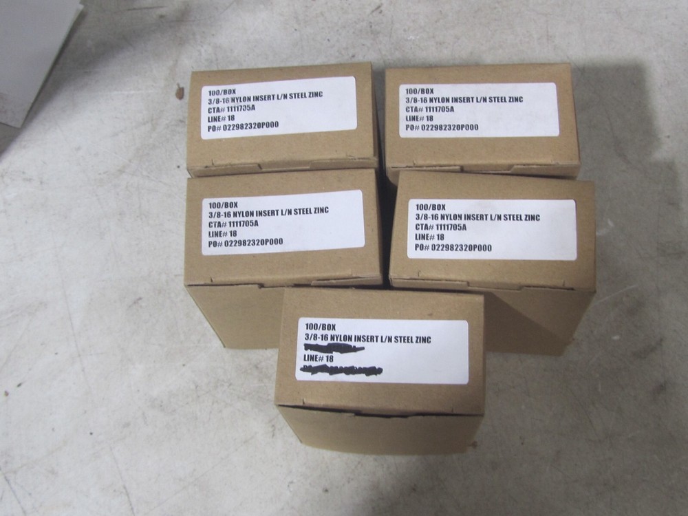 (500)3/8"-16 Nylon Insert Lock Nuts (Zinc Plated) Nylock
