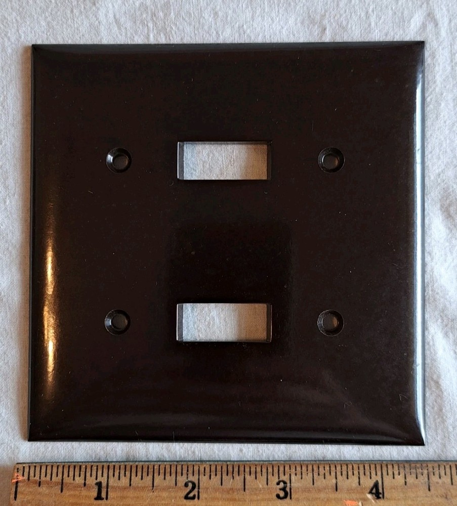 Smoothie Dark Brown 2-Gang Toggle Device Switch Mount Wall Plate