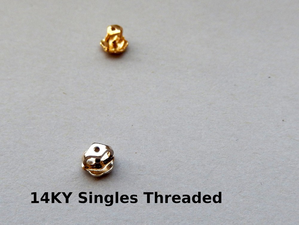 14KY GOLD THREADED EARRING BACKS/ singles