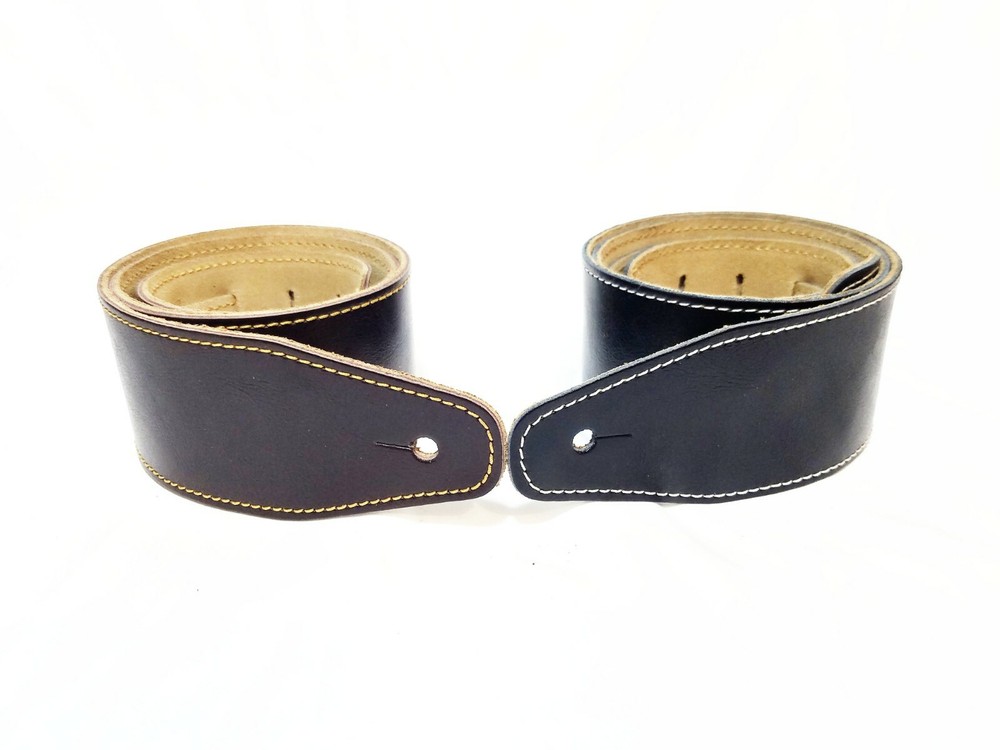 LEATHER GUITAR STRAP 2.5" WIDE, BLACK or BROWN