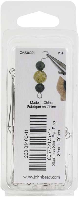 Stainless Steel Eye Pins 100/Pkg 30mm