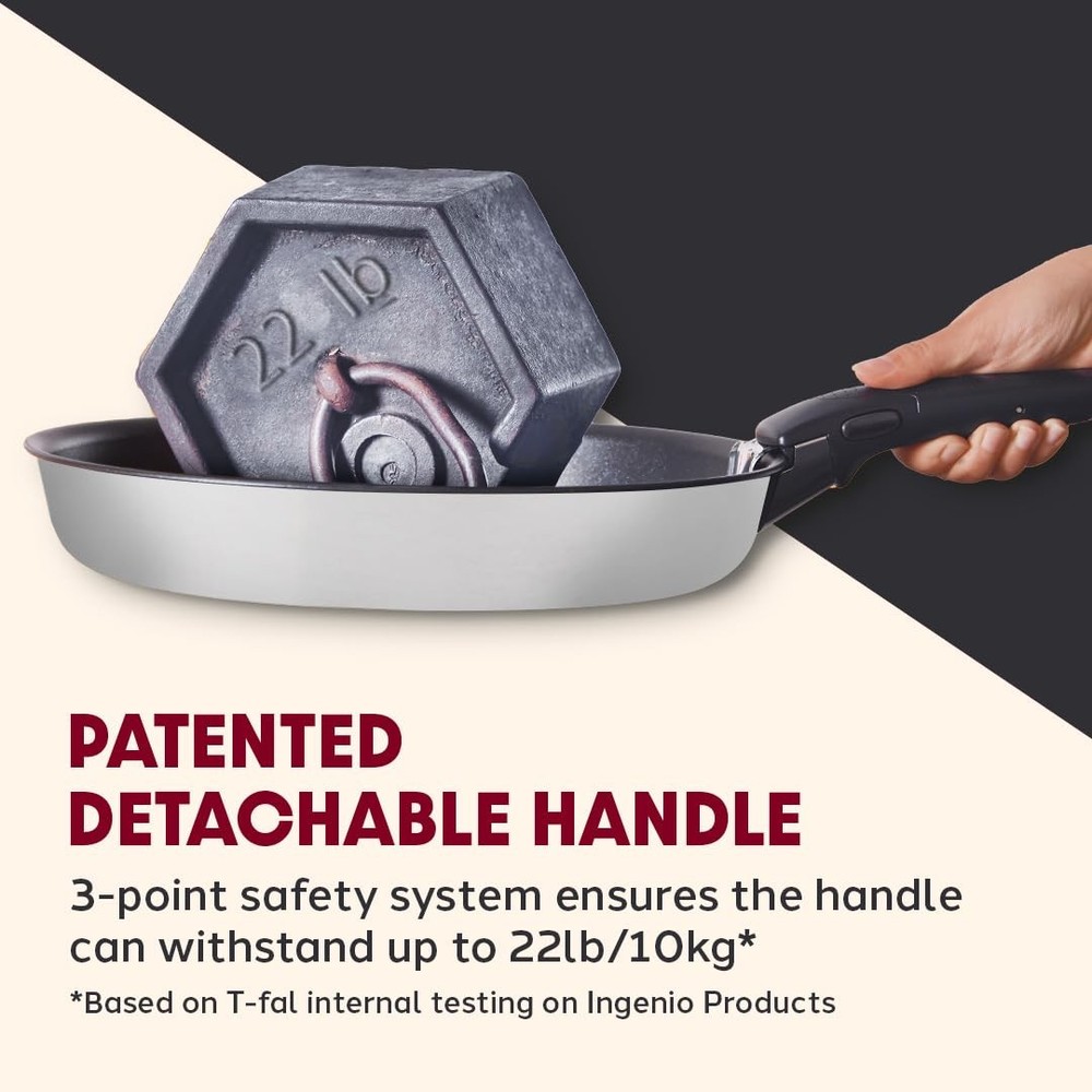 4 Piece Silver Stackable Cookware Set with Removable Handle Induction Safe